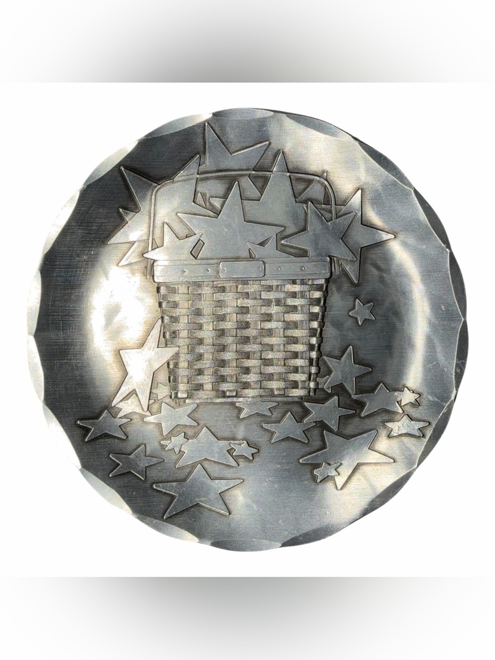 Longaberger Silver-Tone Round Metal Plaque